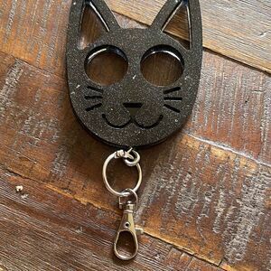 Hand crafted resin cat keychain